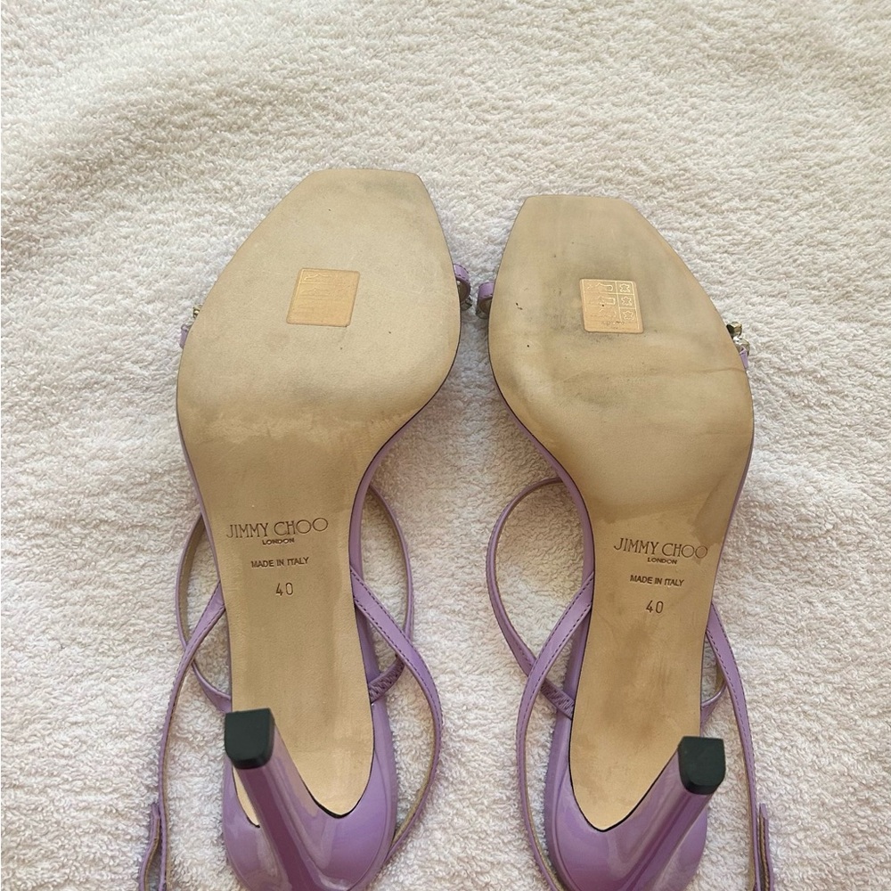 Jimmy Choo Lavender Crystal Strap Sandals - Picture 6 of 7